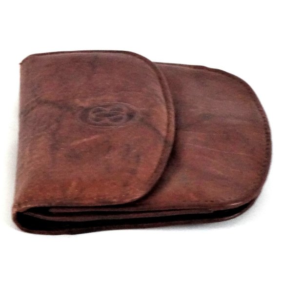 Buxton Wallet, Brown Leather Coin Purse, Small Bill Holder, Marbled Look Finish, - Picture 6 of 10
